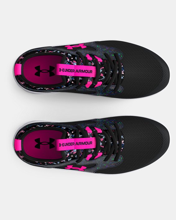 Girls' Pre-School UA Infinity 2.0 AL Printed Running Shoes, Black, pdpMainDesktop image number 2